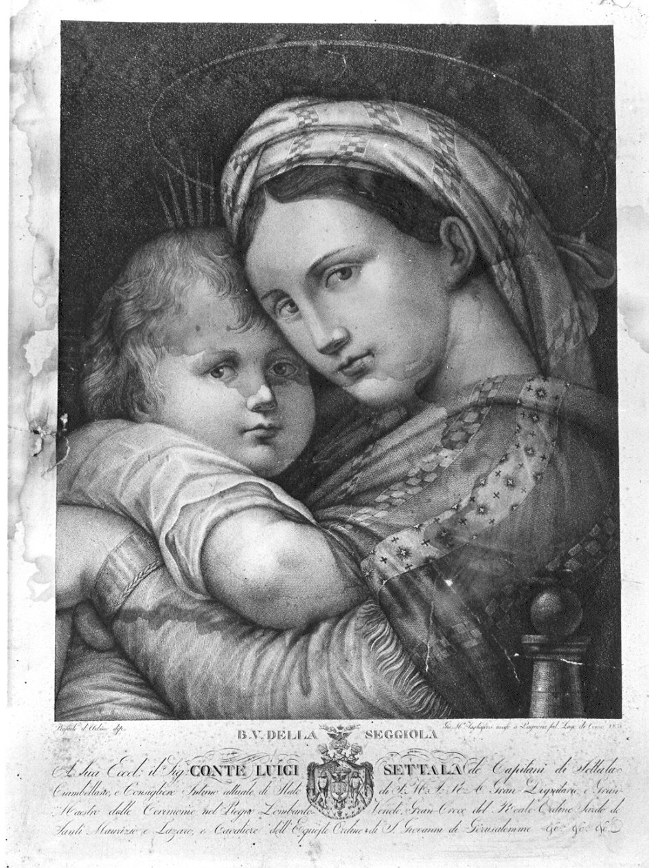 Madonna con Bambino (stampa) di Tagliaferri Giovanni Maria (sec. XIX)