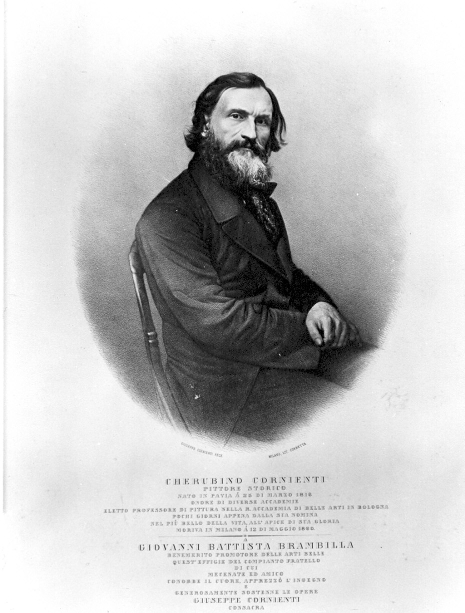 Ritratto del pittore Cherubino Cornienti (stampa) - ambito italiano (sec. XIX)