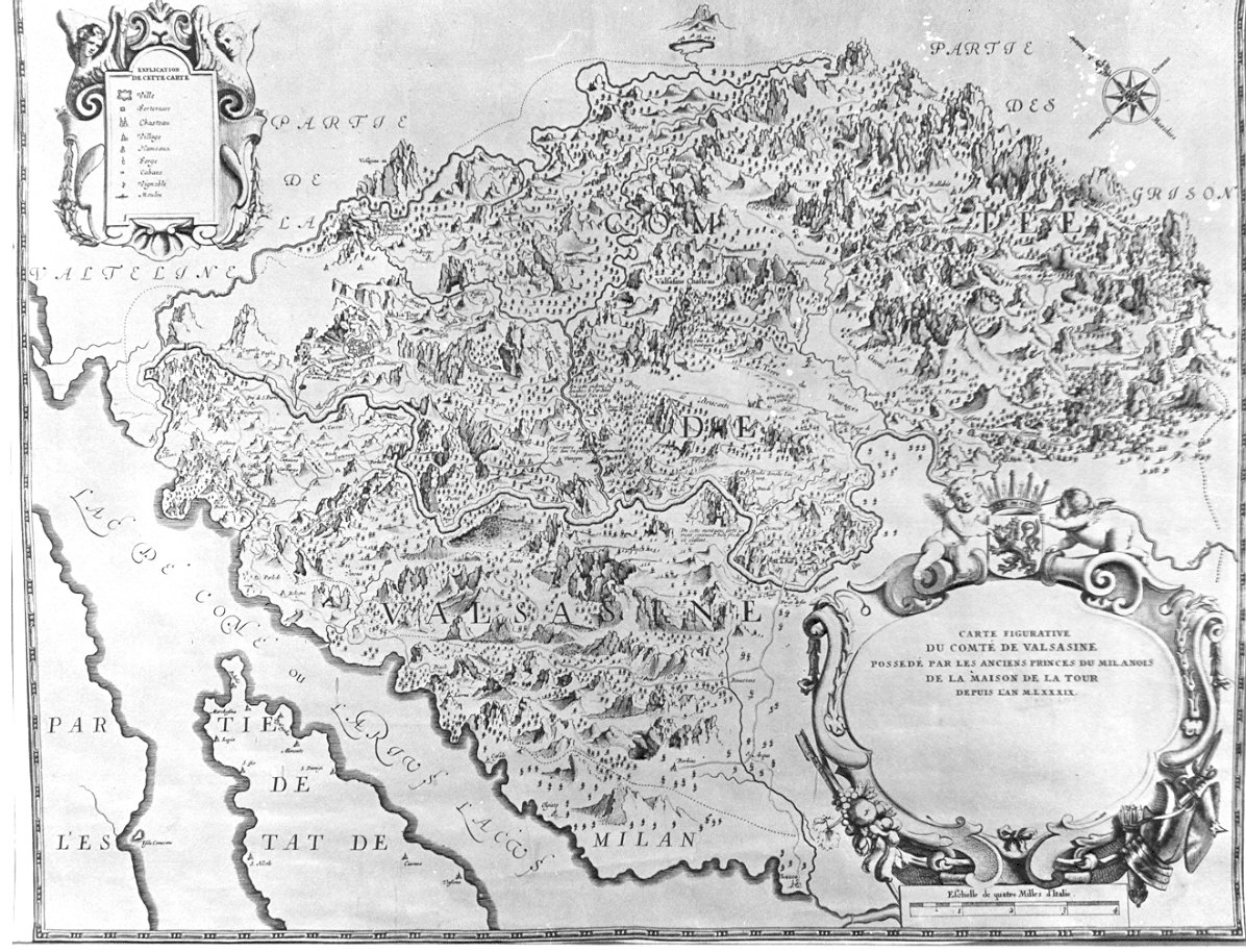carta geografica della Valsassina (stampa) - ambito italiano (sec. XVIII)