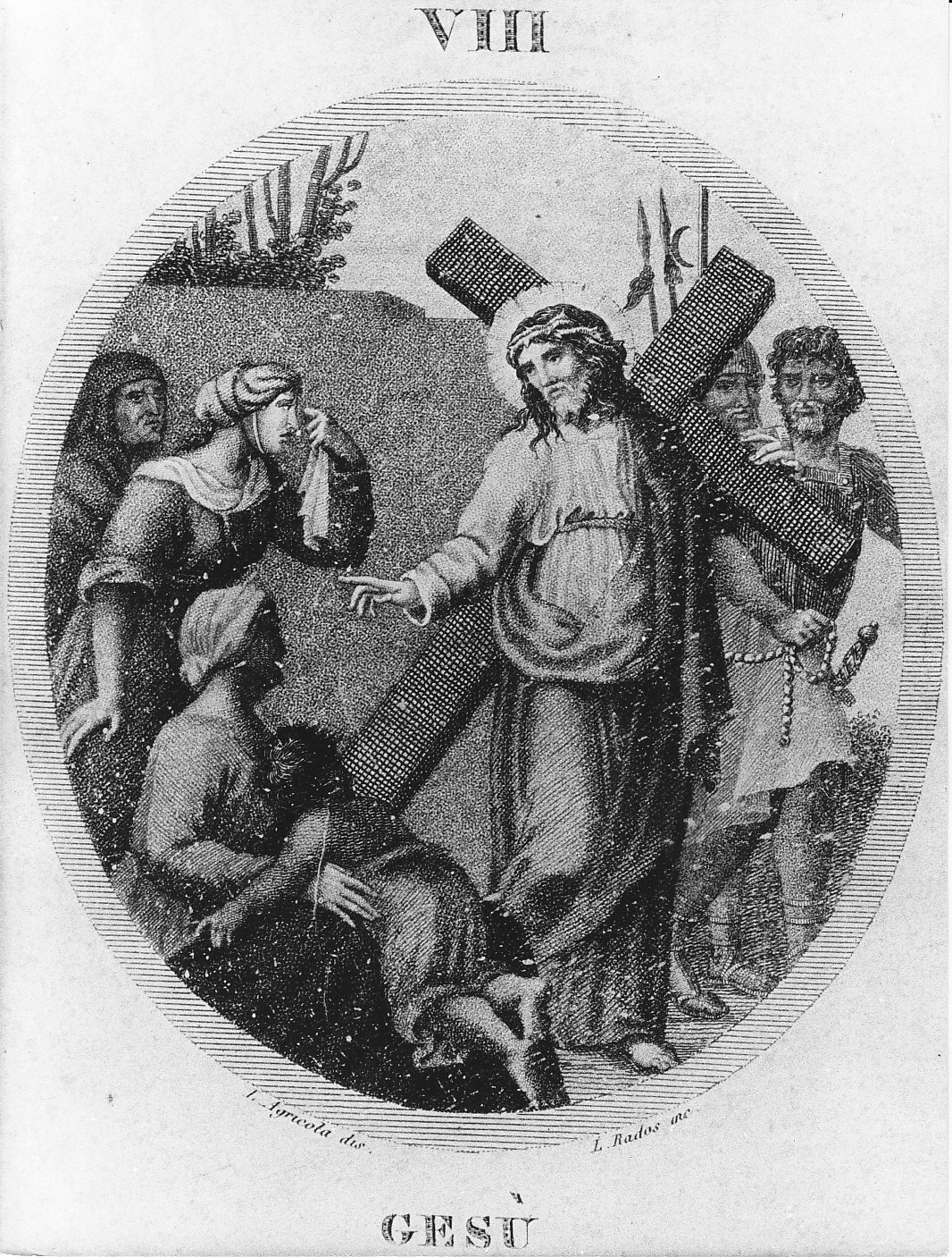 Gesù consola le donne di Gerusalemme (stampa) di Rados conte Luigi, Agricola Luigi (prima metà sec. XIX)