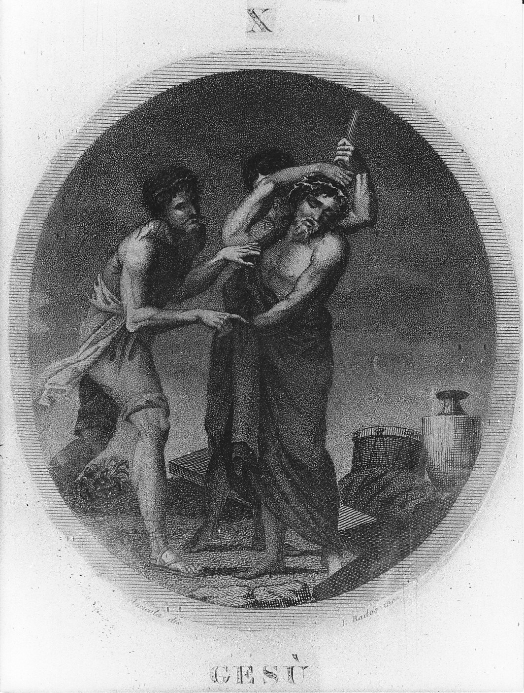 Gesù denudato e abbeverato di fiele (stampa) di Rados conte Luigi, Agricola Luigi (prima metà sec. XIX)