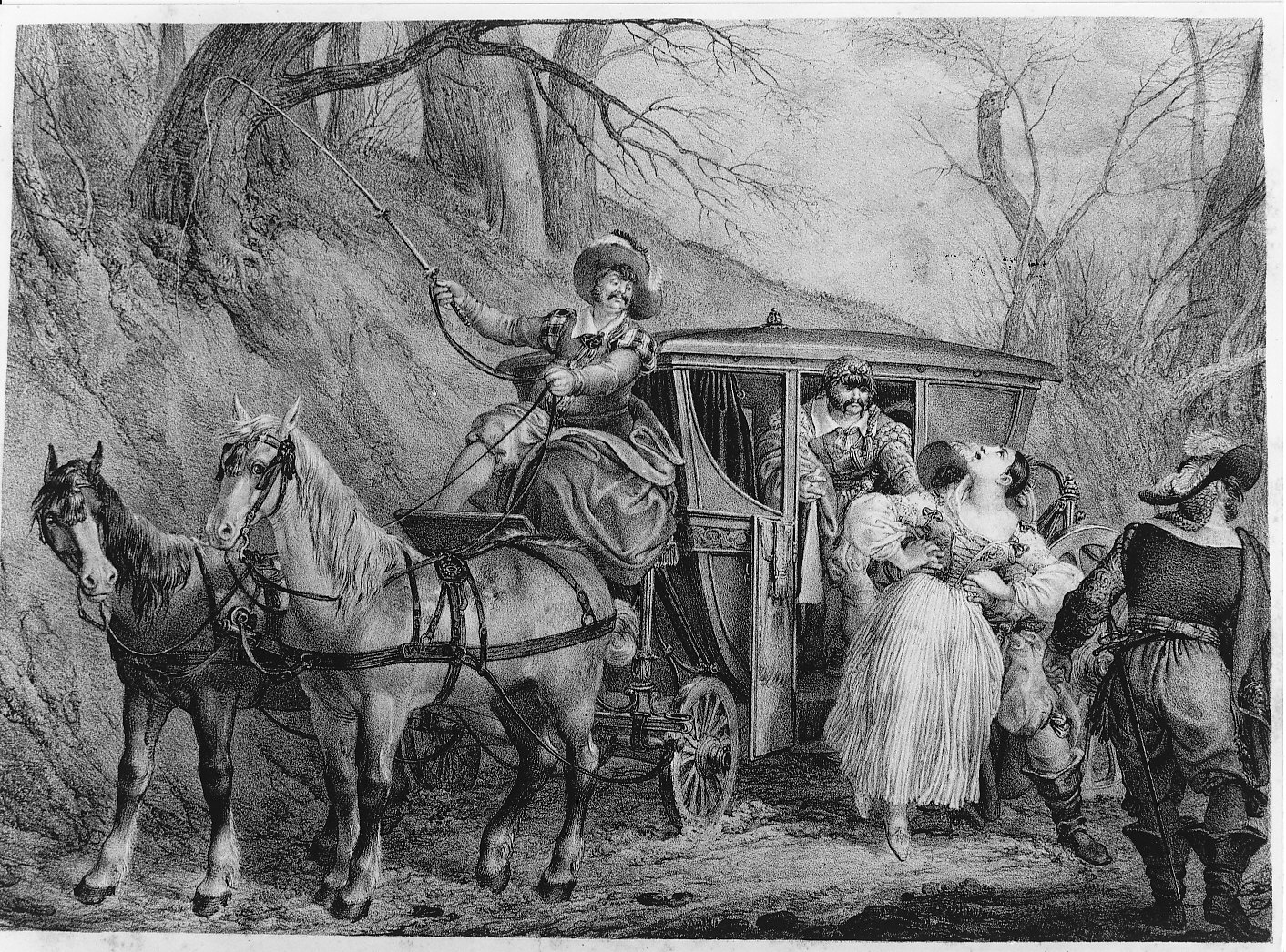 Il rapimento di Lucia (stampa) di Gallina Gallo (sec. XIX)