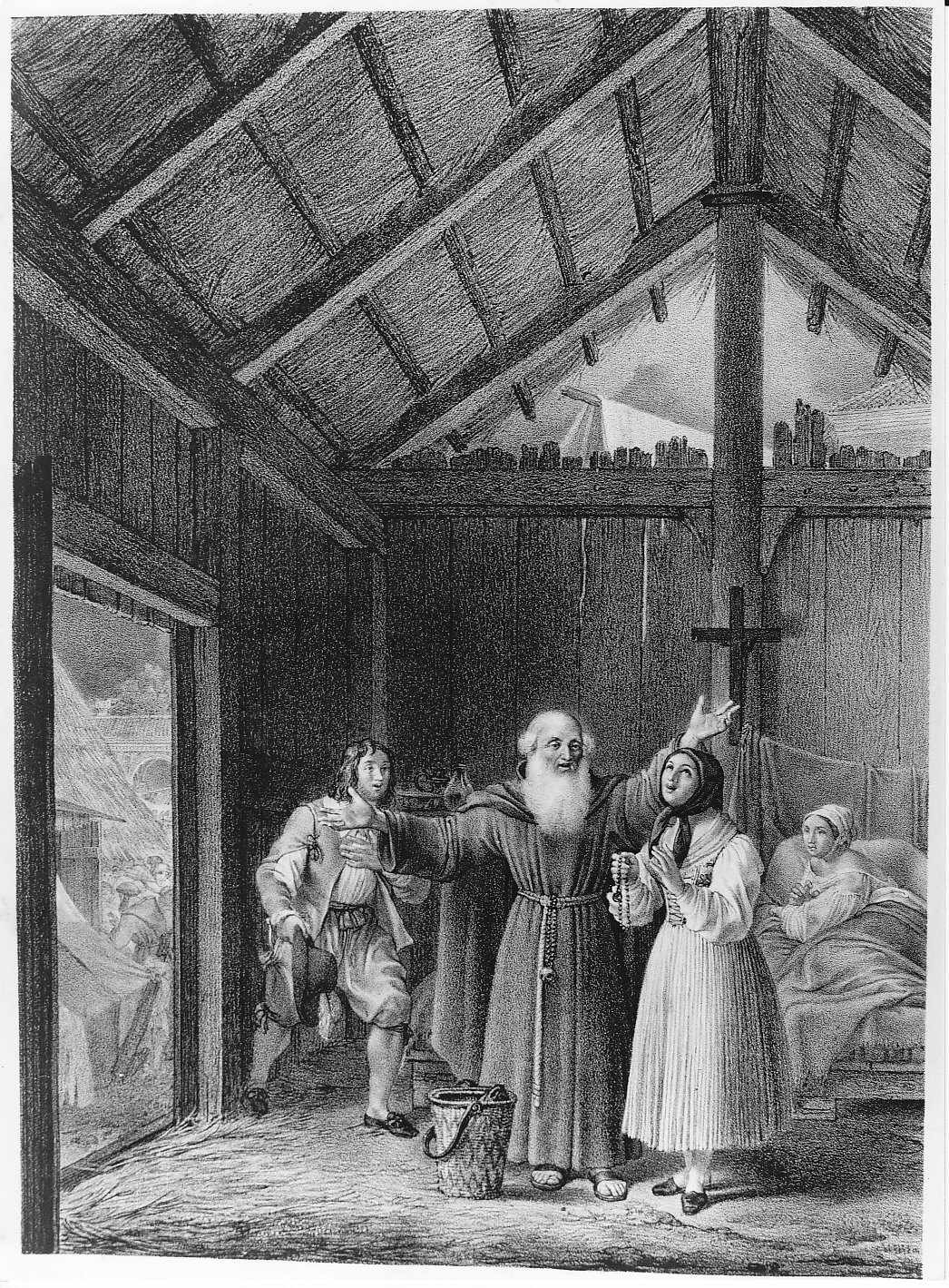 Lucia viene sciolta dal voto di verginità (stampa) di Gallina Gallo (sec. XIX)