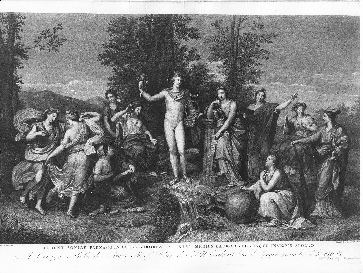 Parnaso (stampa) di Mengs Anton Raphael, Morghen Raffaello (fine/inizio secc. XVIII/ XIX)