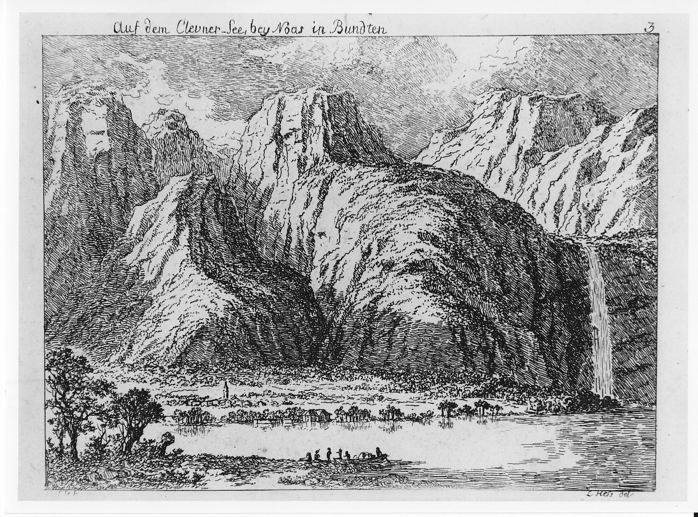 Il lago di Mezzola (stampa) di Hess C (secc. XVII/ XVIII)
