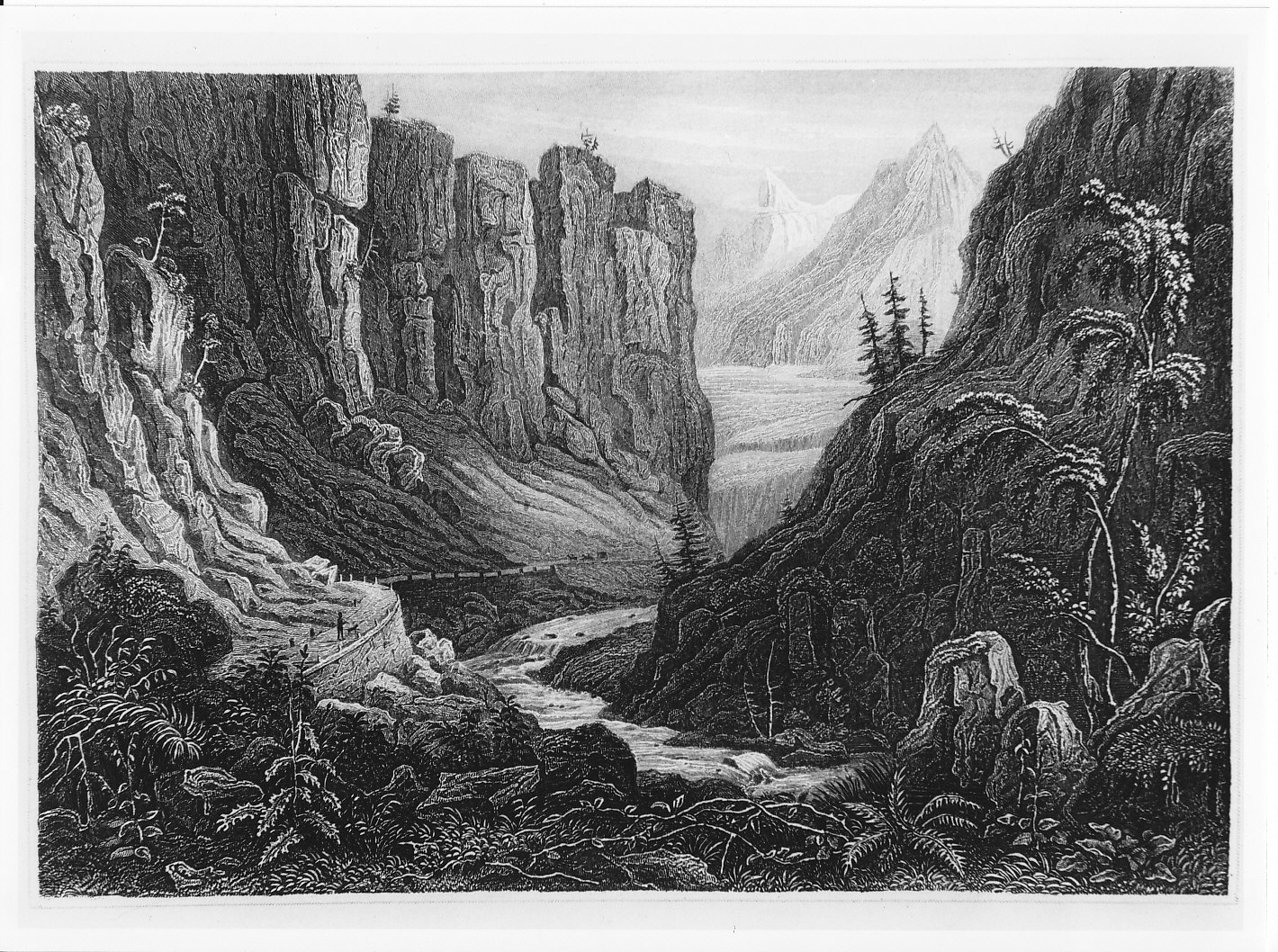 La via Mala nei Grigioni (stampa) - ambito tedesco (sec. XIX)