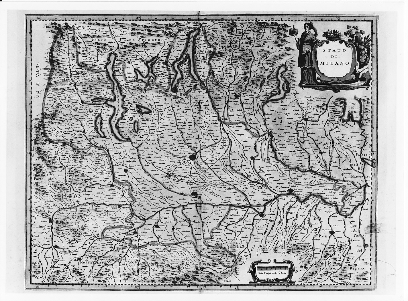 Carta dello Stato di Milano (stampa) - ambito lombardo (sec. XVIII)