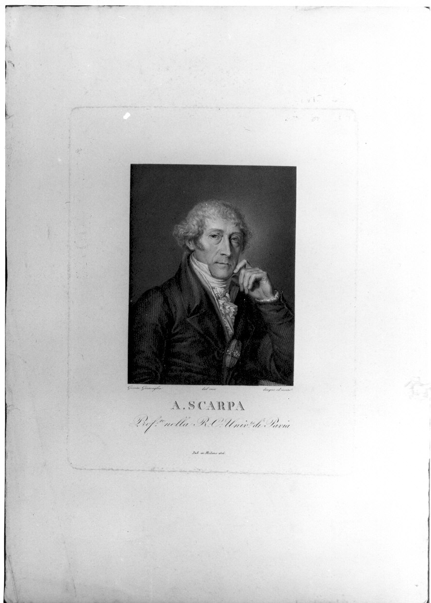 Ritratto di Antonio Scarpa, ritratto d'uomo (stampa) di Garavaglia Giovita (sec. XIX)