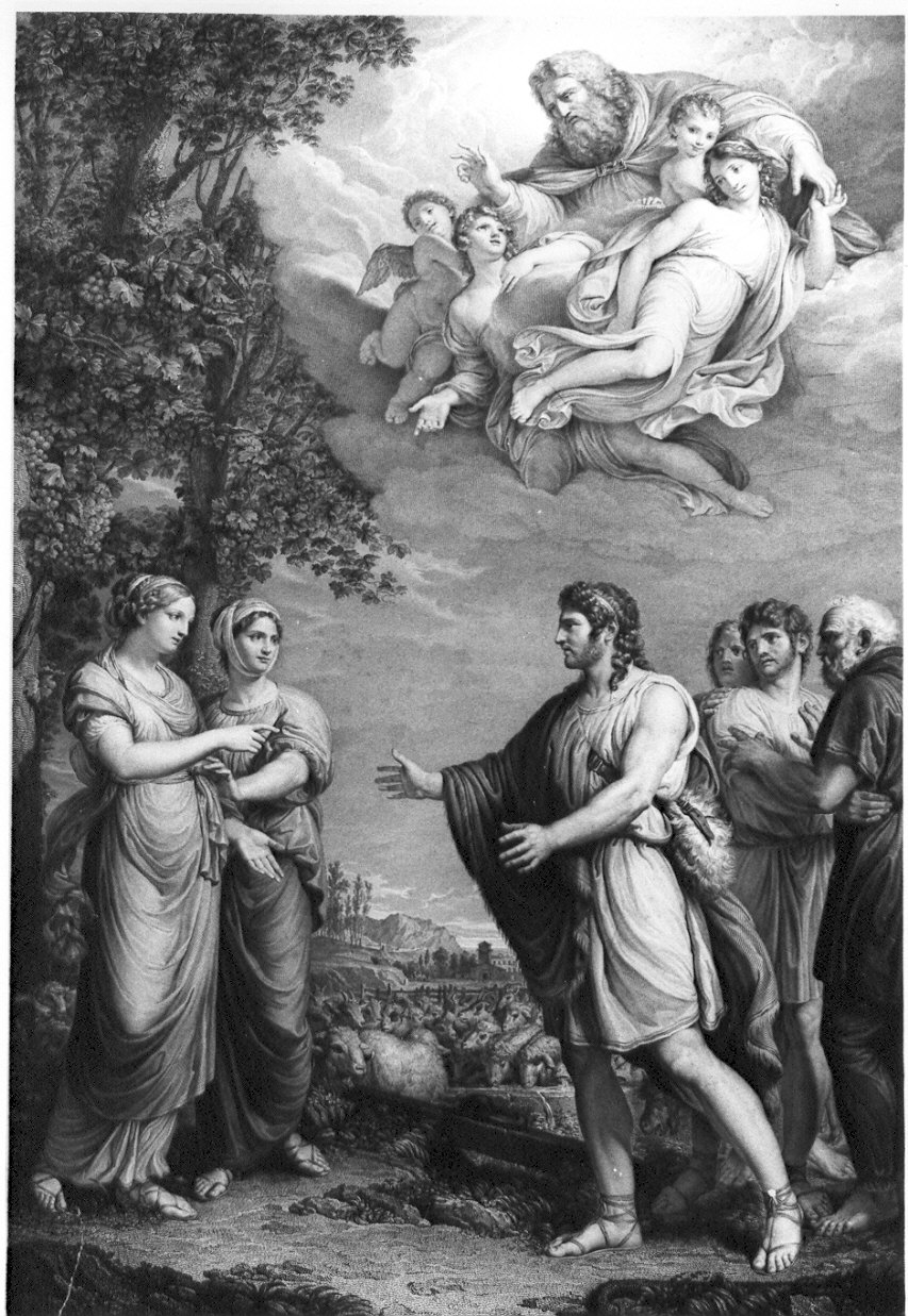 Giacobbe e Rachele (stampa) di Garavaglia Giovita (sec. XIX)