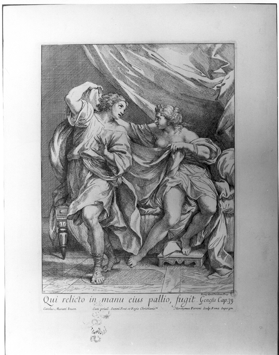 Giuseppe accusato dalla moglie di Putifarre (stampa) di Ferroni Gerolamo (sec. XVII)