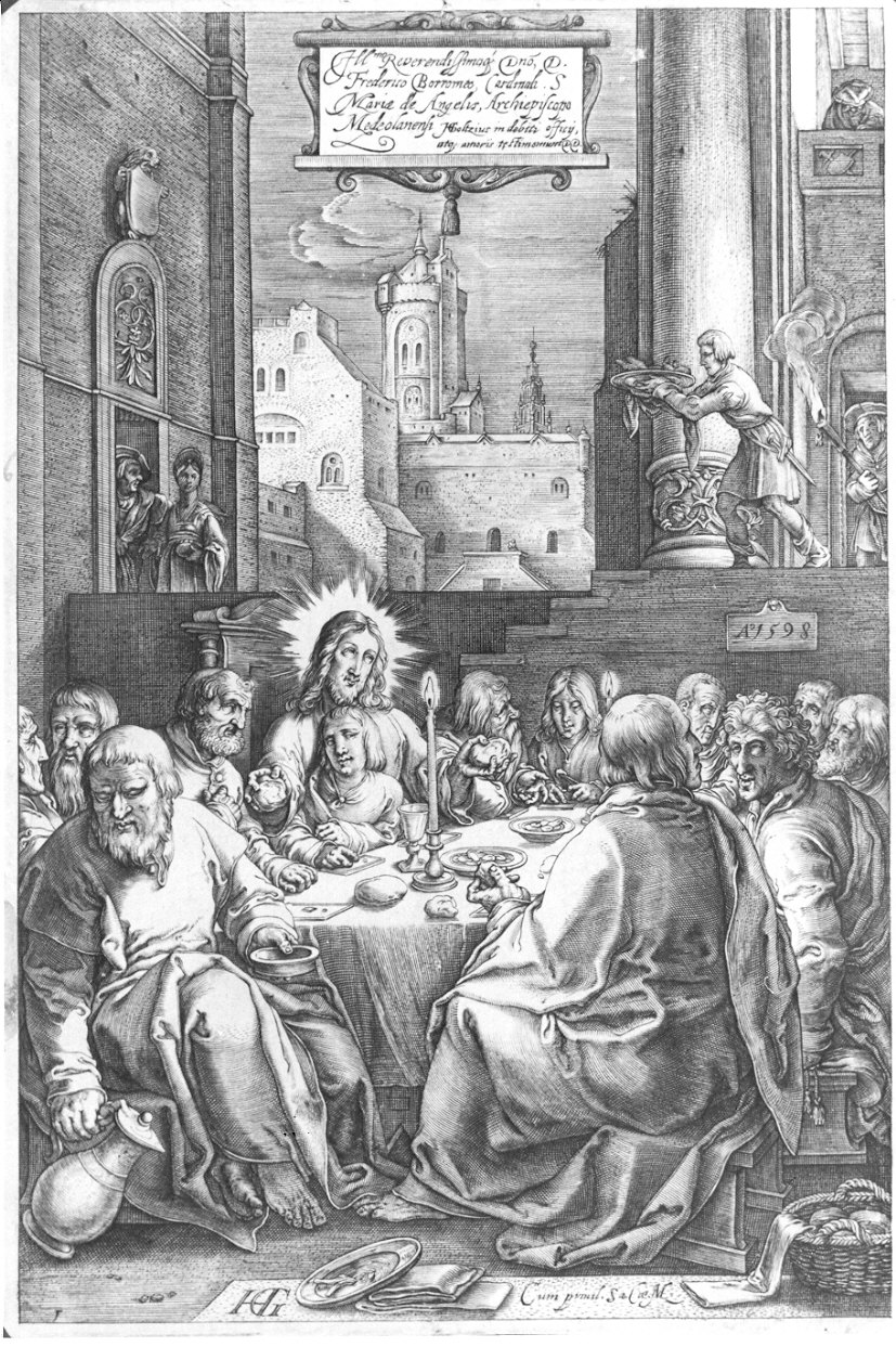 ultima cena (stampa) di Goltzius Hendrick (sec. XVI)