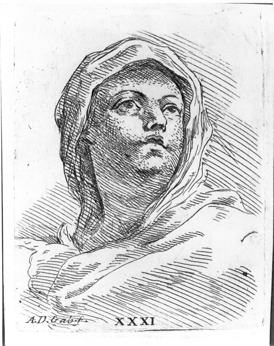 busto femminile (stampa) di Gabbiani Antonio Domenico (sec. XVII)