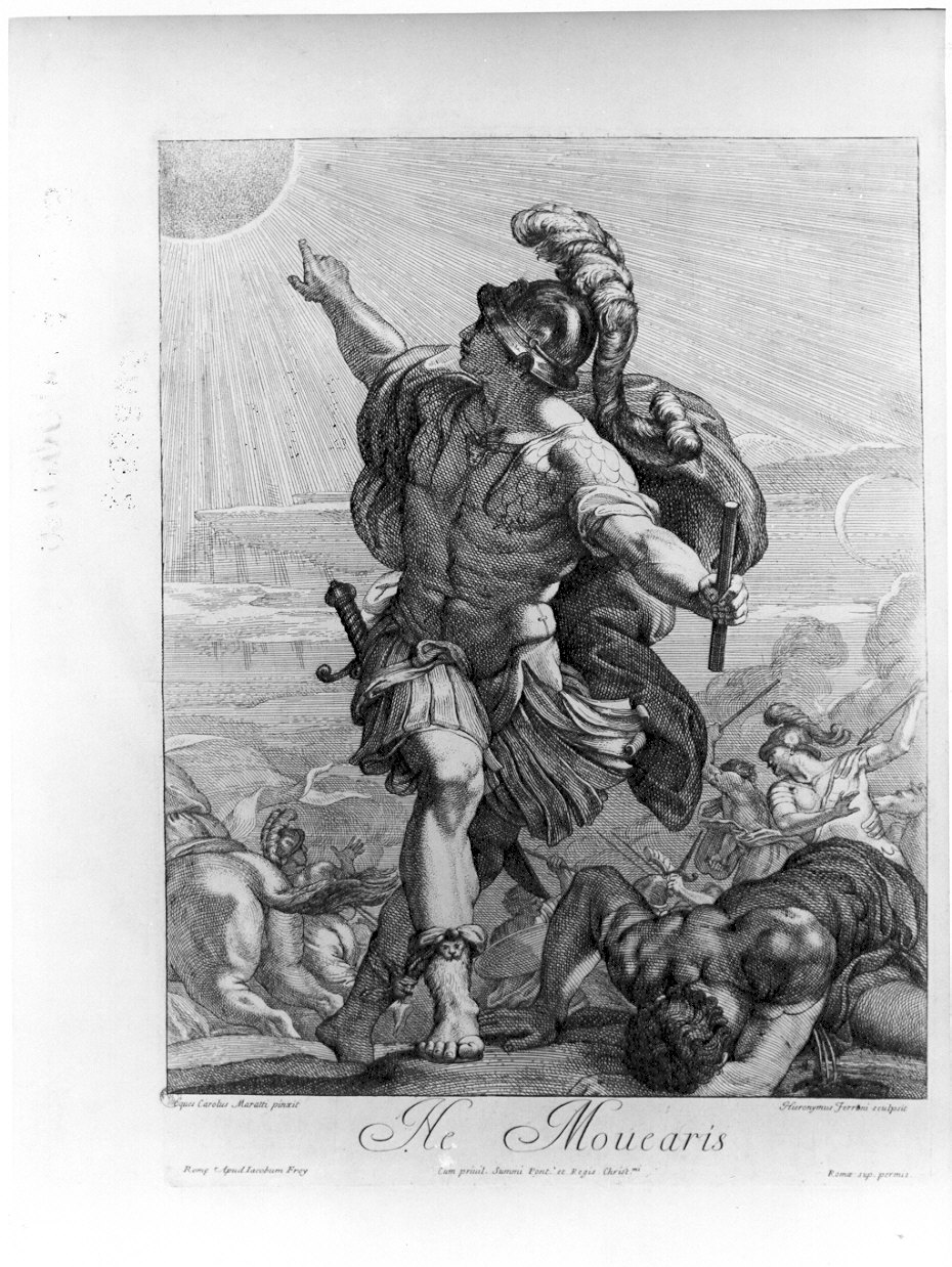 Giosuè ferma il sole (stampa) di Ferroni Gerolamo, Maratta Carlo (sec. XVIII)