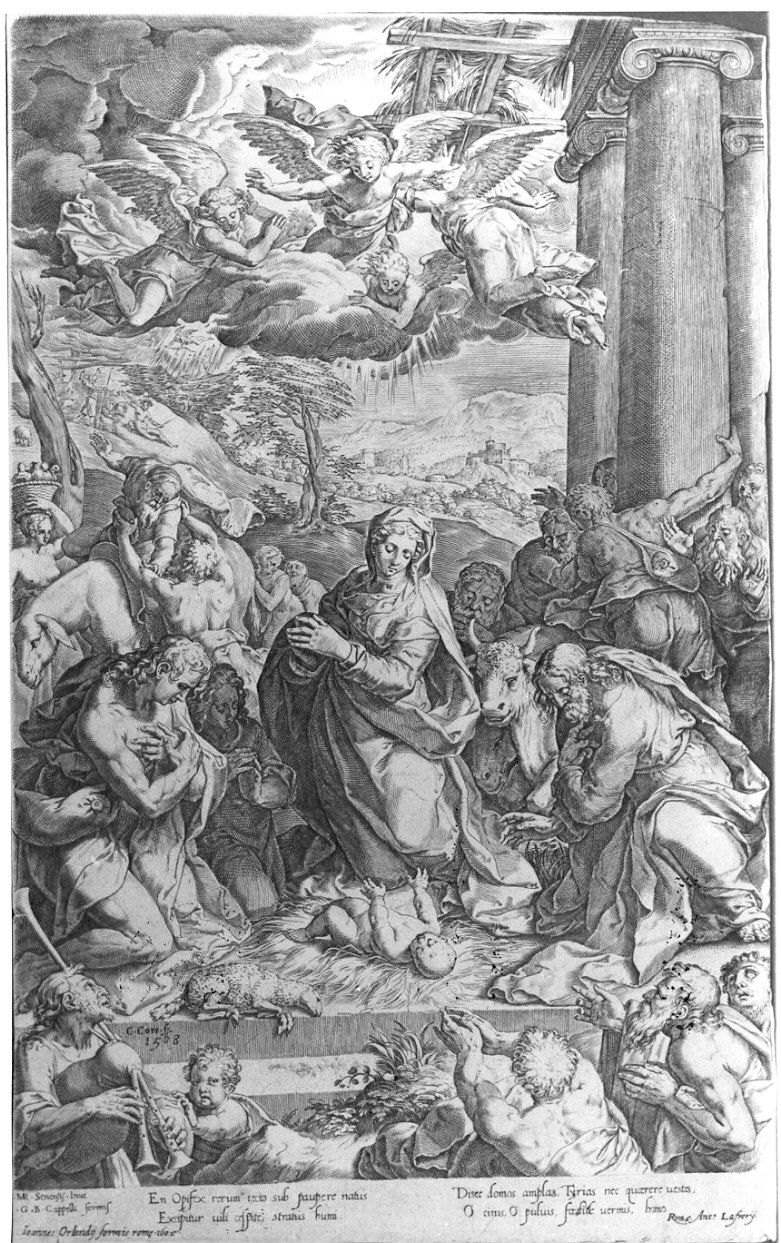 natività di Gesù (stampa) di Cort Cornelis (sec. XVI)
