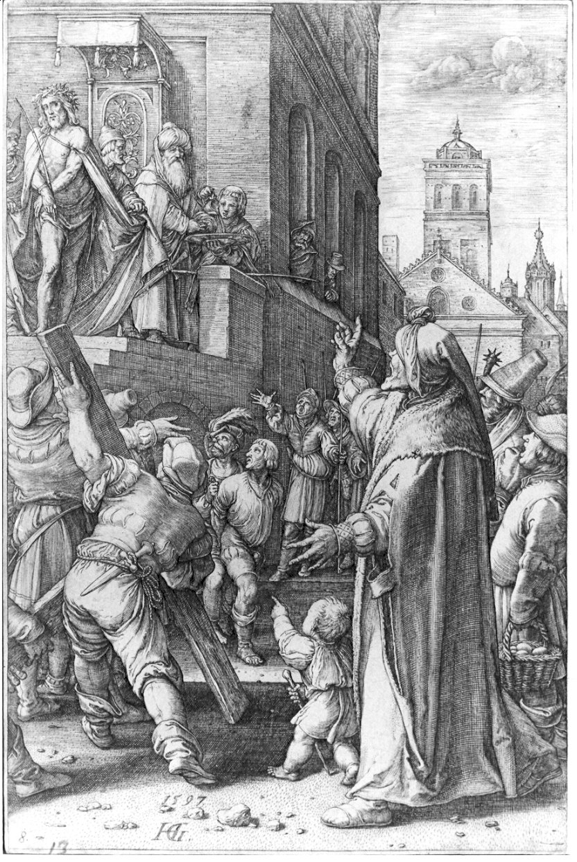 Cristo mostrato a Pilato (stampa) di Goltzius Hendrick (sec. XVI)