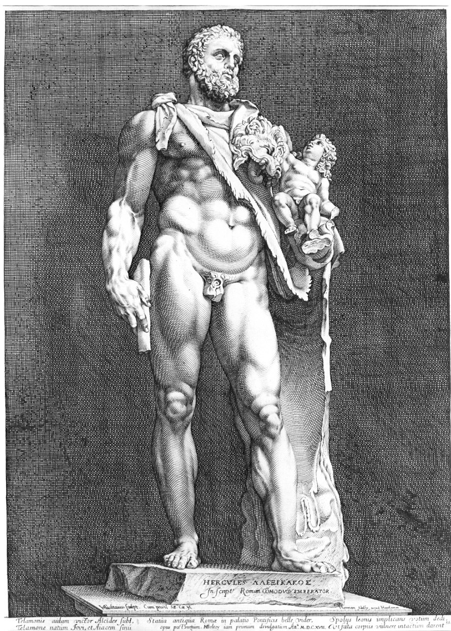 Imperatore Commodo come Ercole (stampa) di Goltzius Hendrick (sec. XVI)