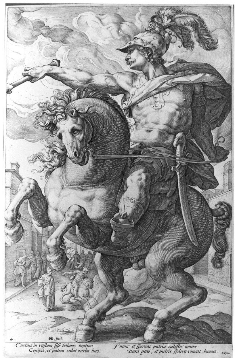 Marco Curzio (stampa) di Goltzius Hendrick (sec. XVI)