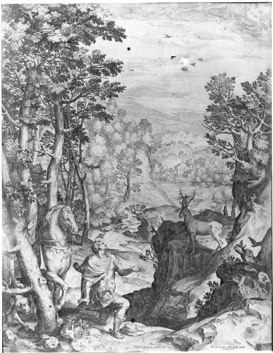 S. Eustachio (stampa) di Cort Cornelis (sec. XVI)