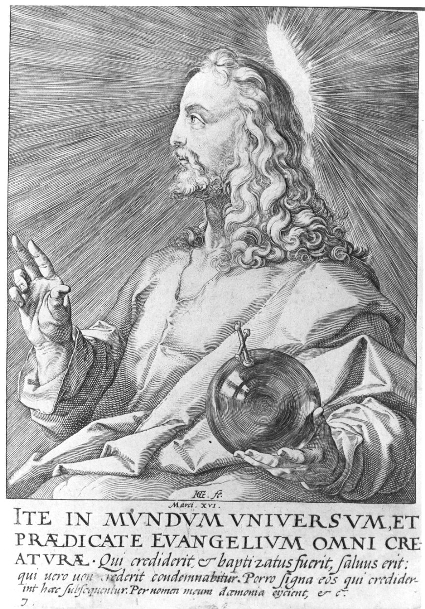 Cristo benedicente tra gli apostoli (stampa) di Goltzius Hendrick (sec. XVI)