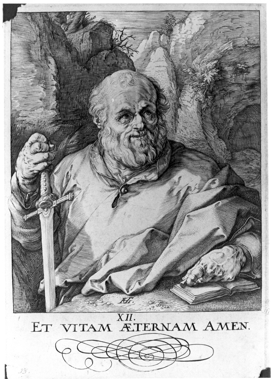 San Matteo Evangelista (stampa) di Goltzius Hendrick (sec. XVI)