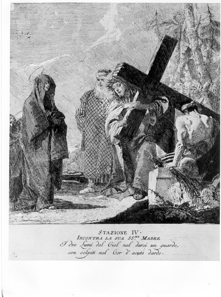 stazione IV: Gesù incontra la Madonna (stampa) di Tiepolo Gian Domenico (sec. XVIII)