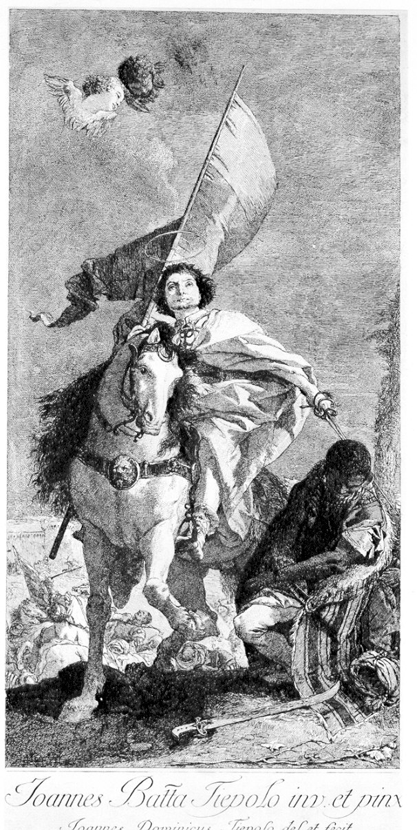 San Giacomo di Compostela (stampa) di Tiepolo Gian Domenico, Tiepolo Giovanni Battista (sec. XVIII)