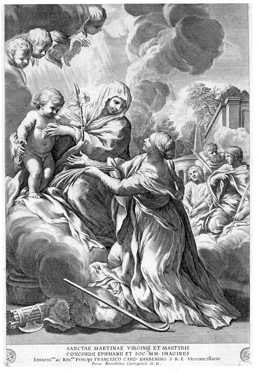 S. Martina Vergine e Martire (stampa) di Bonacina Giovanni Battista, Berrettini Pietro detto Pietro da Cortona (sec. XVII)