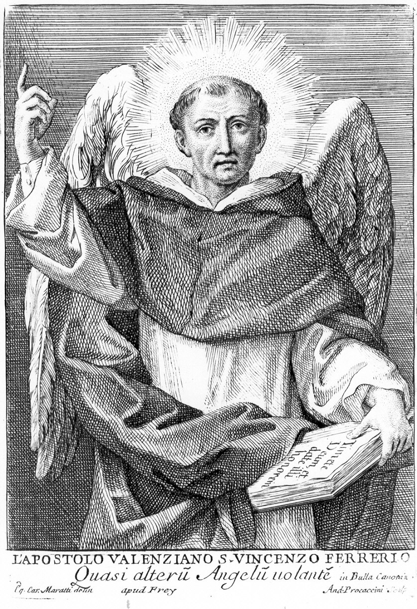 San Vincenzo Ferrer (stampa) di Maratta Carlo (attribuito), Procaccini Andrea (sec. XVII)