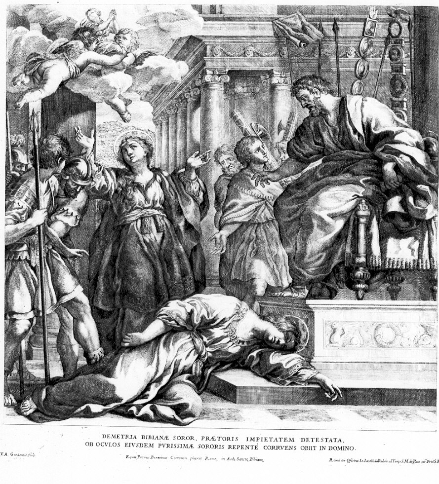 morte di Demetra, sorella si S. Bibiana (stampa) di Berrettini Pietro detto Pietro da Cortona (ultimo quarto sec. XVII)