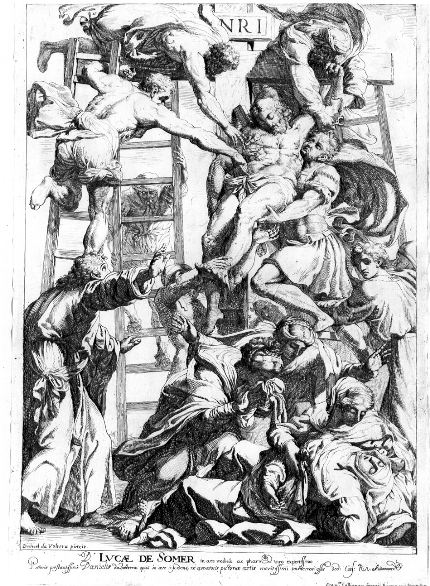 deposizione di Cristo dalla croce (stampa) di Daniele da Volterra (sec. XVII)