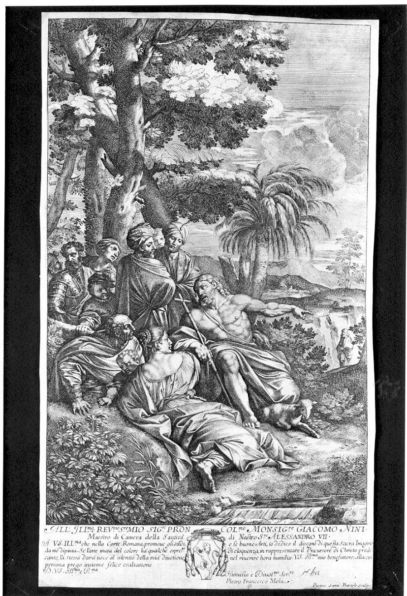 San Giovanni Battista (stampa) di Mola Pier Francesco, Bartoli Pietro Sante (sec. XVIII)