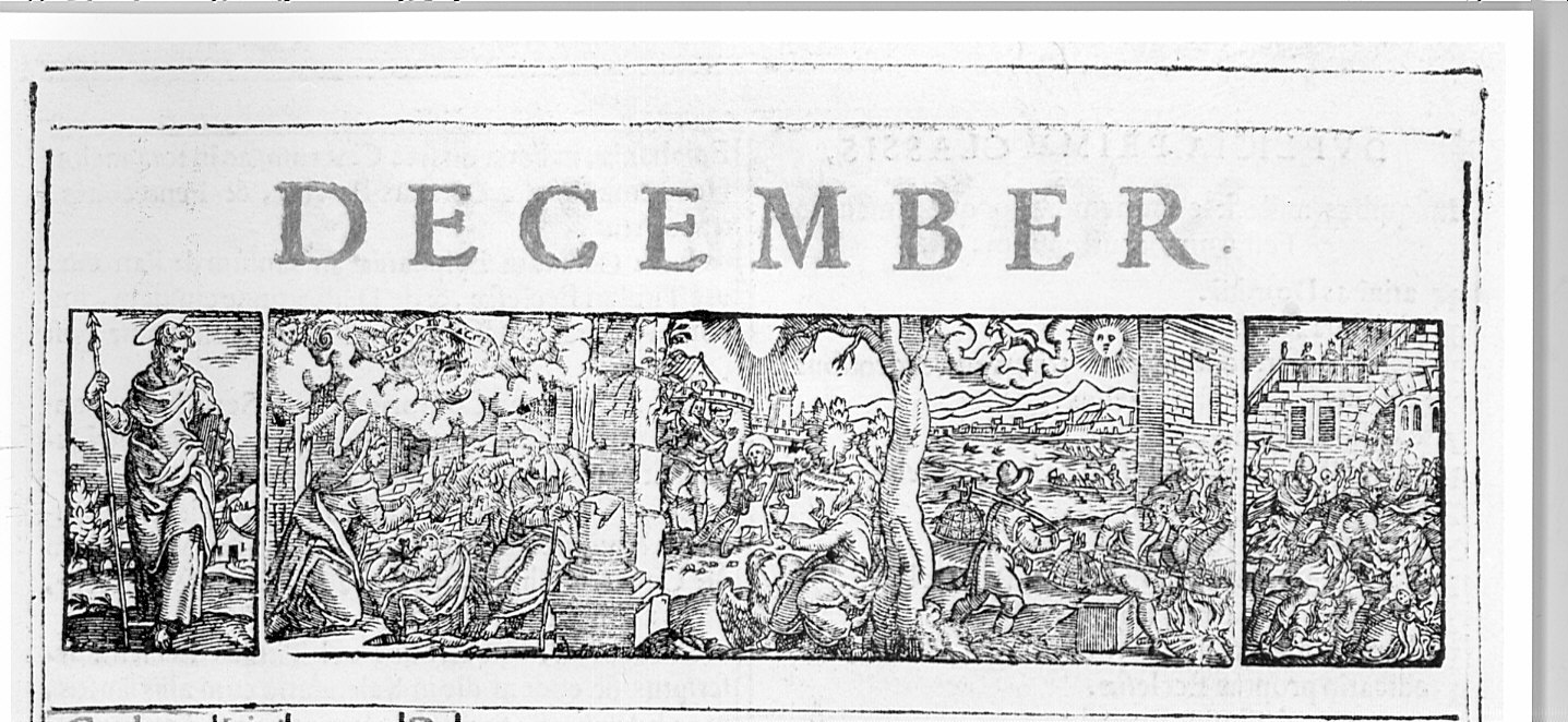 S. Ambrogio; allegoria del mese di dicembre; la strage degli innocenti (stampa, elemento d'insieme) di David H (sec. XVII)
