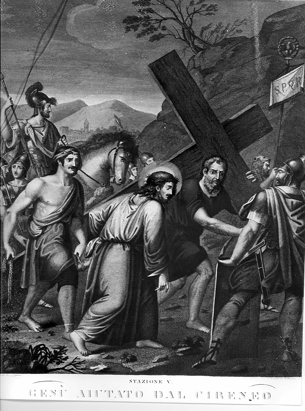 stazioni della via crucis (stampa, serie) di Pieraccini Francesco, Morghen Antonio (sec. XIX)