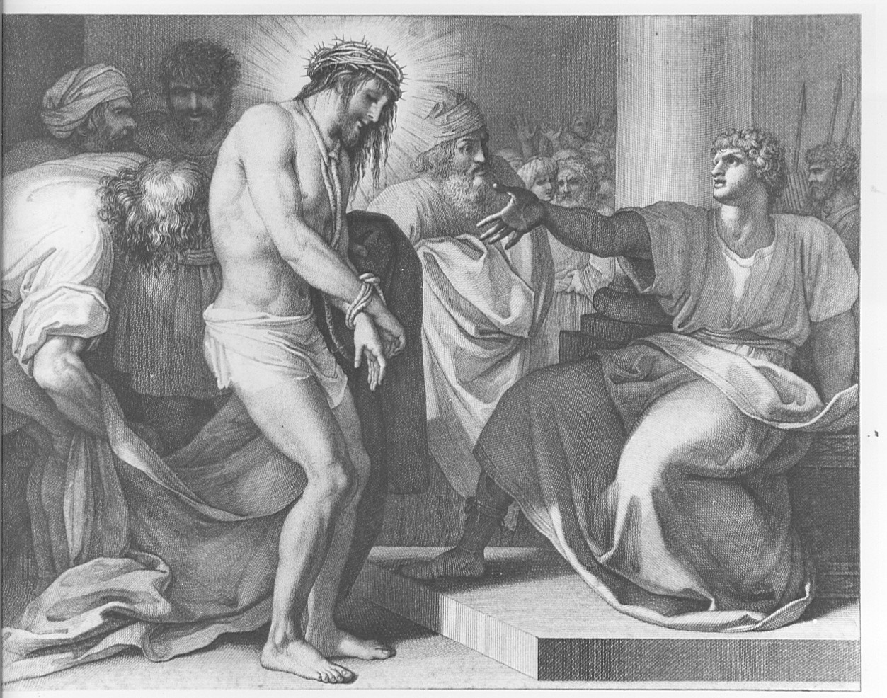 stazione I: Gesù condannato a morte (stampa) di Sabatelli Luigi, Eredi Benedetto, Pera Giuseppe (sec. XIX)