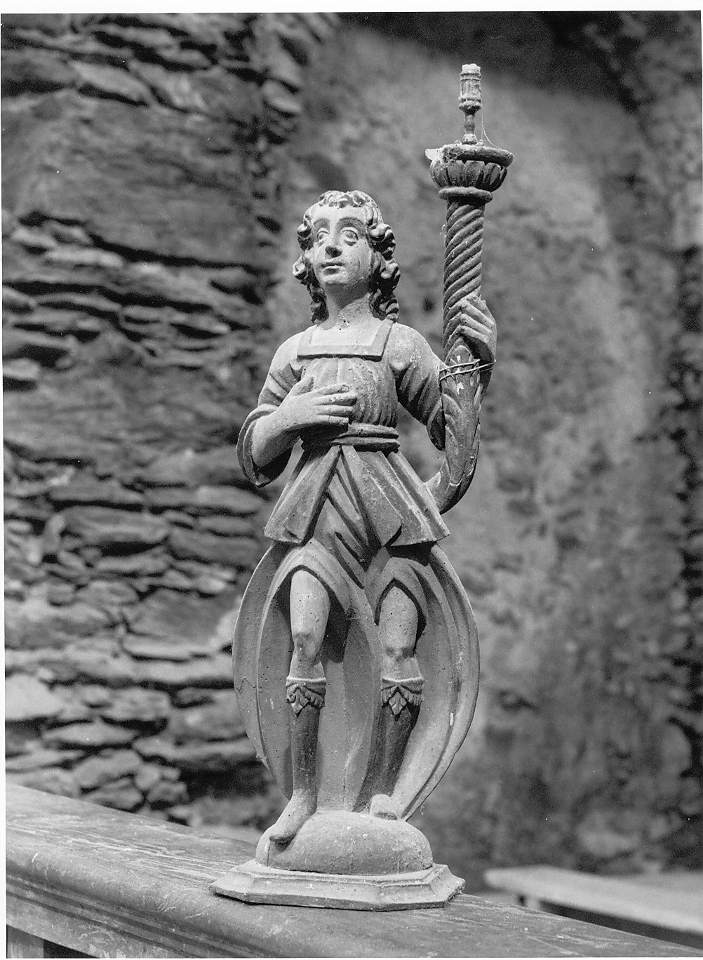 angelo (candelabro - a statua, opera isolata) - bottega lombarda (sec. XVIII)