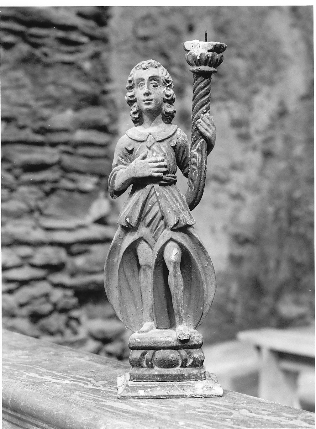 angelo (candelabro - a statua, opera isolata) - bottega lombarda (sec. XVIII)