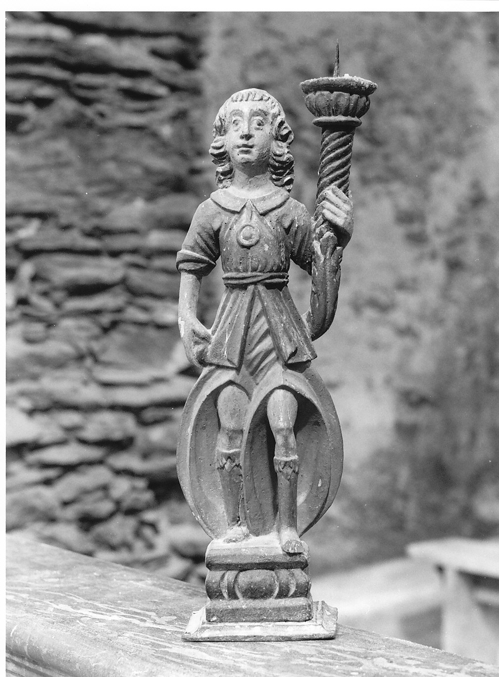 angelo (candelabro - a statua, opera isolata) - bottega lombarda (sec. XVIII)