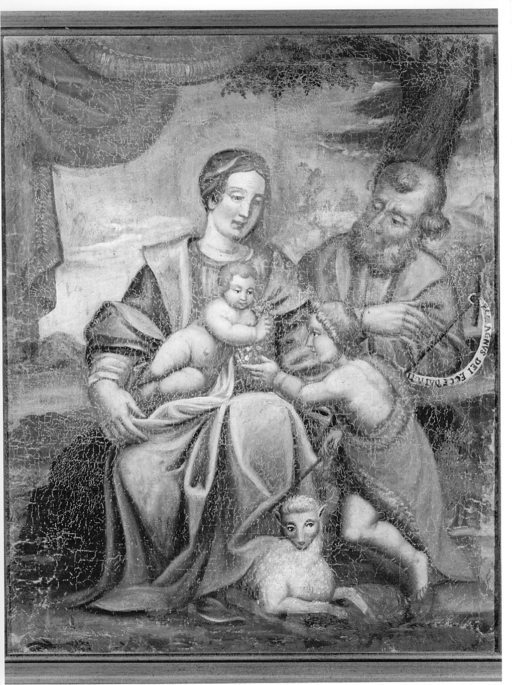 Sacra Famiglia con San Giovanni Battista bambino (dipinto, opera isolata) - ambito lombardo (sec. XVIII)