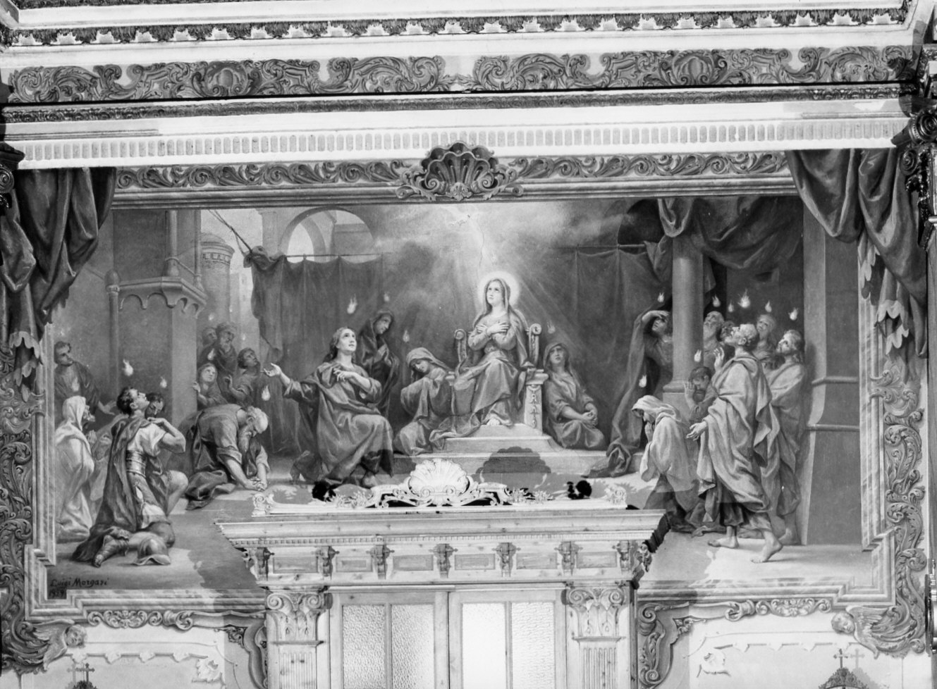 Pentecoste (dipinto murale, opera isolata) di Morgari Luigi (sec. XX)