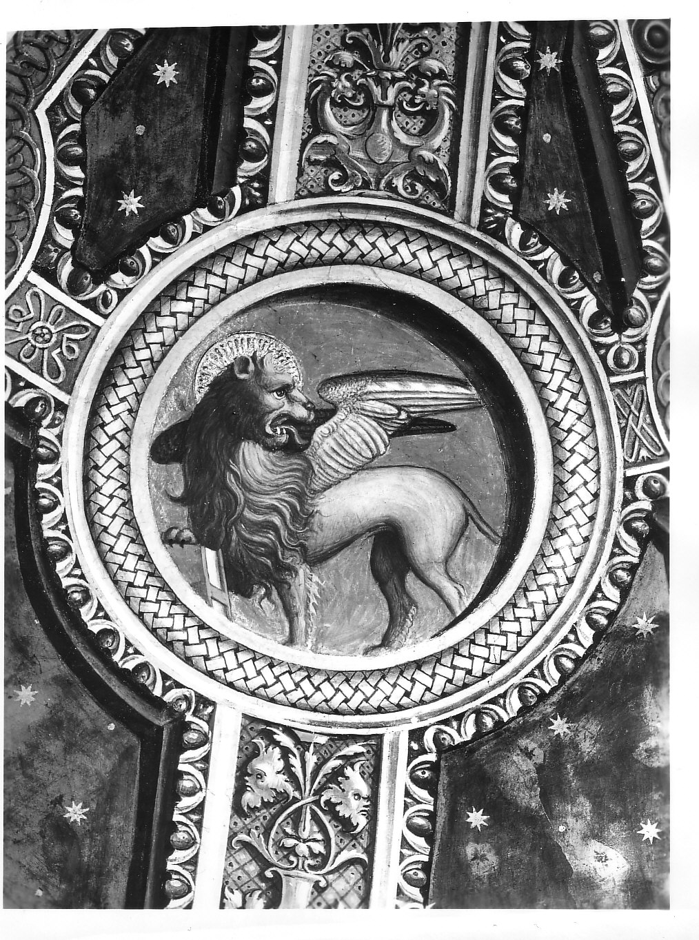 simbolo di San Marco: leone (dipinto, elemento d'insieme) di Lanzani Bernardino (attribuito) (sec. XVI)