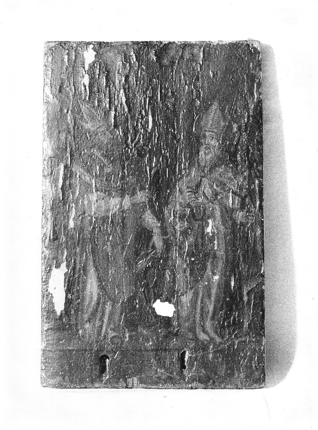 Sant'Ennodio con Sant'Eucladio (sportello di reliquiario, opera isolata) - ambito lombardo (fine/inizio secc. XVI/ XVII)