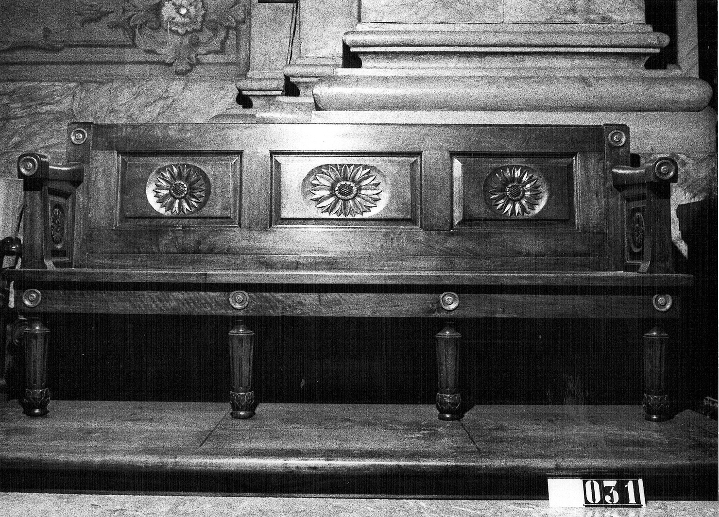 panca con schienale, opera isolata - bottega lombarda (sec. XIX)