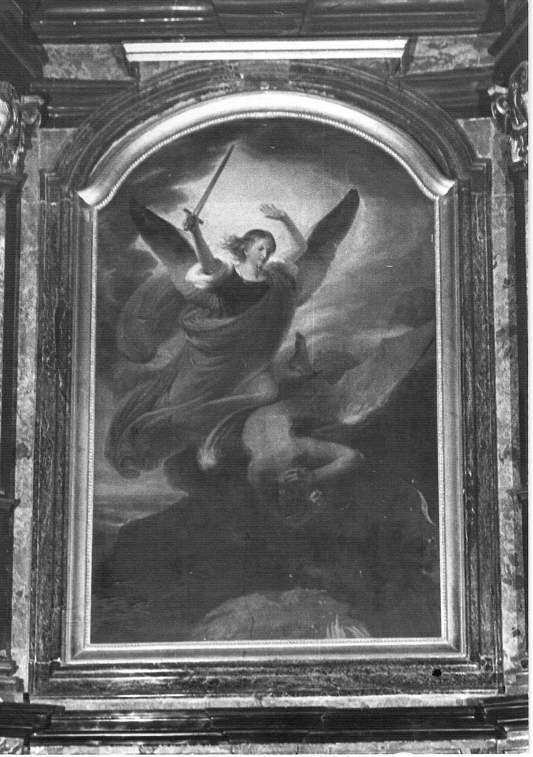 trionfo di San Michele (dipinto, opera isolata) di Mensi Francesco (attribuito) (sec. XIX)