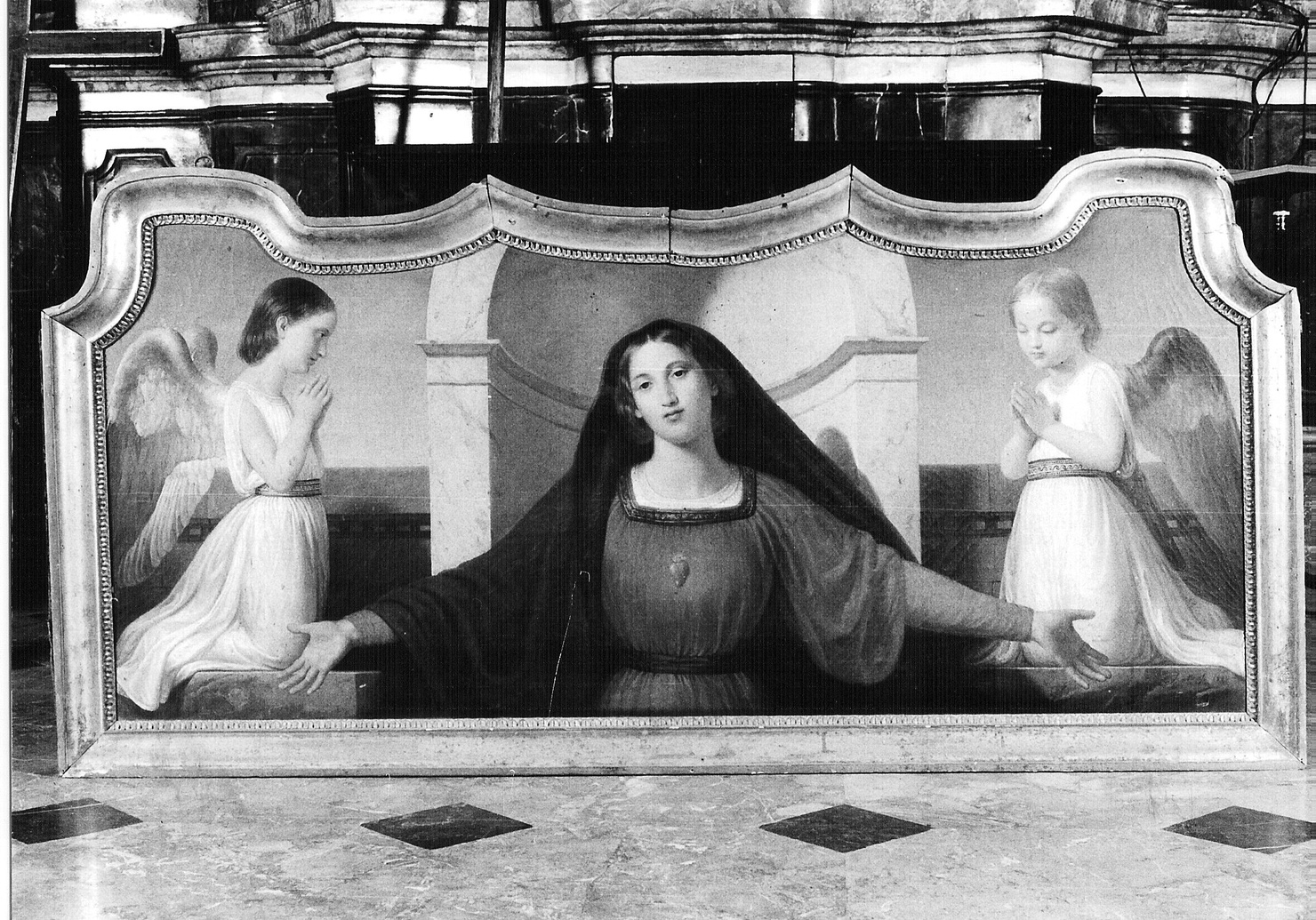 Madonna e angeli (dipinto, opera isolata) di Mensi Francesco (sec. XIX)
