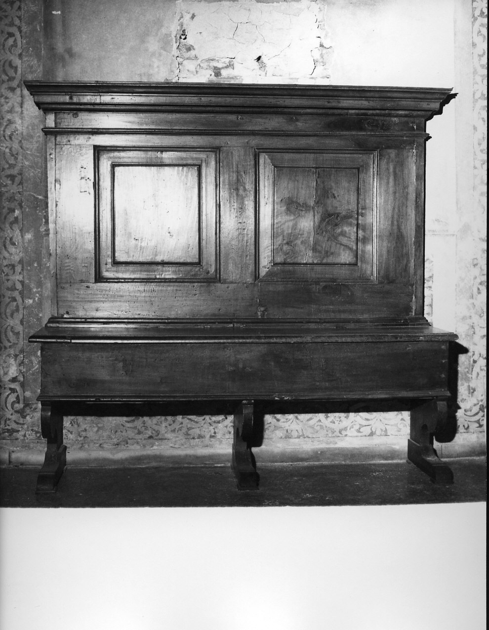 panca con schienale, opera isolata - bottega lombarda (sec. XIX)