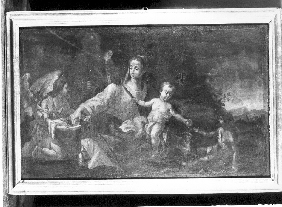 Madonna con Bambino e San Giovannino (dipinto, opera isolata) - ambito Italia settentrionale (sec. XVII)