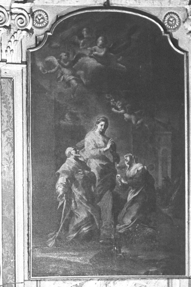 Madonna con Sant'Ignazio di Loyola e santa (dipinto, opera isolata) - ambito lombardo (sec. XVIII)