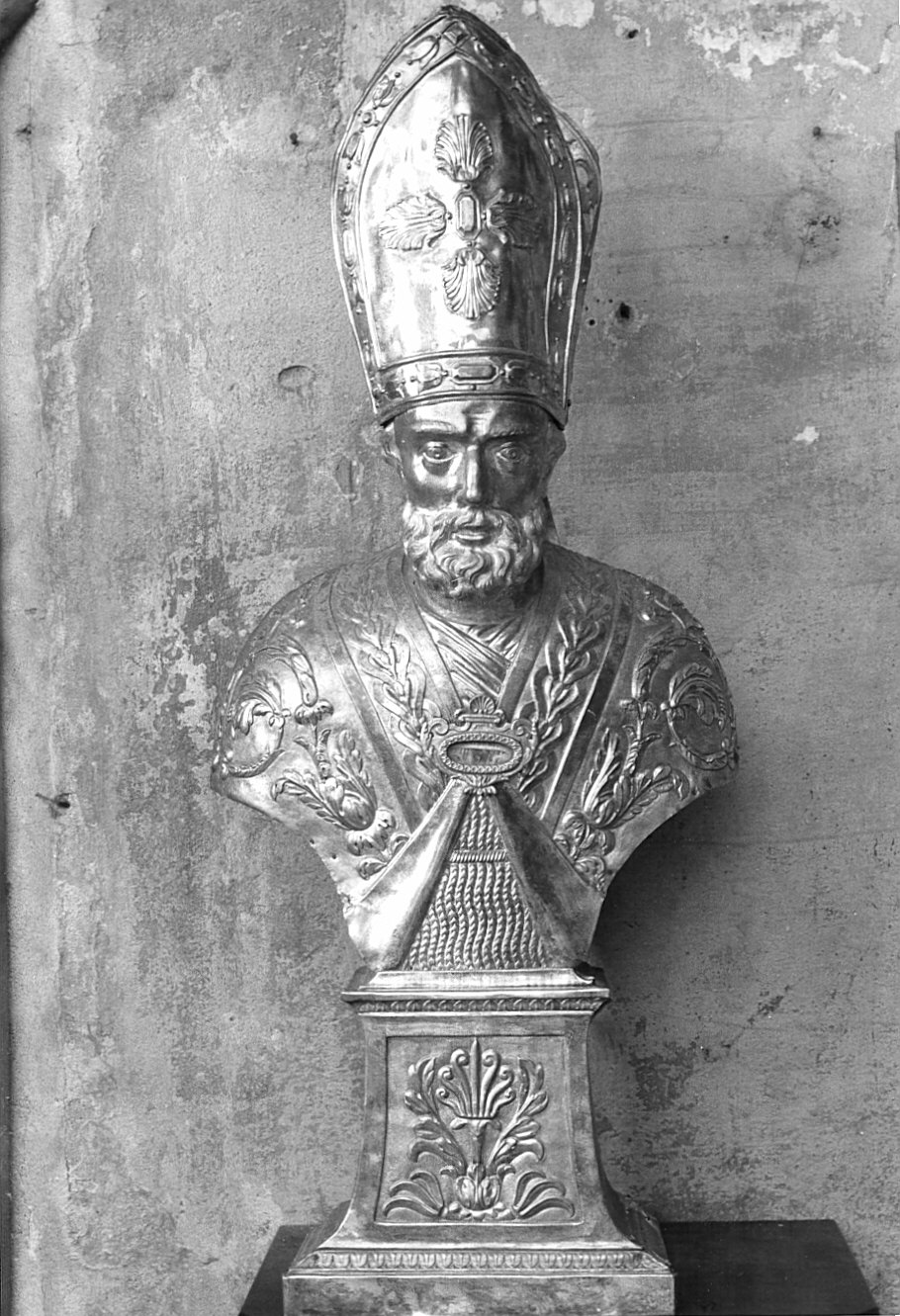 Santo vescovo (reliquiario - a busto) - bottega lombarda (secc. XVIII/ XIX)