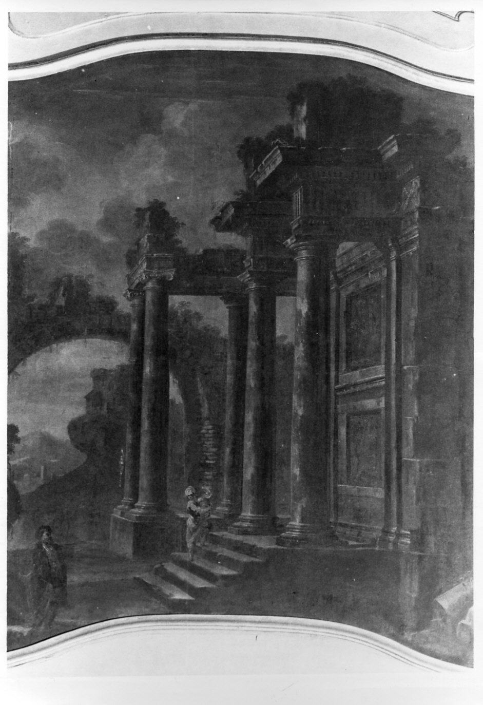 capriccio con rovine (dipinto, opera isolata) - ambito lombardo (seconda metà sec. XVIII)