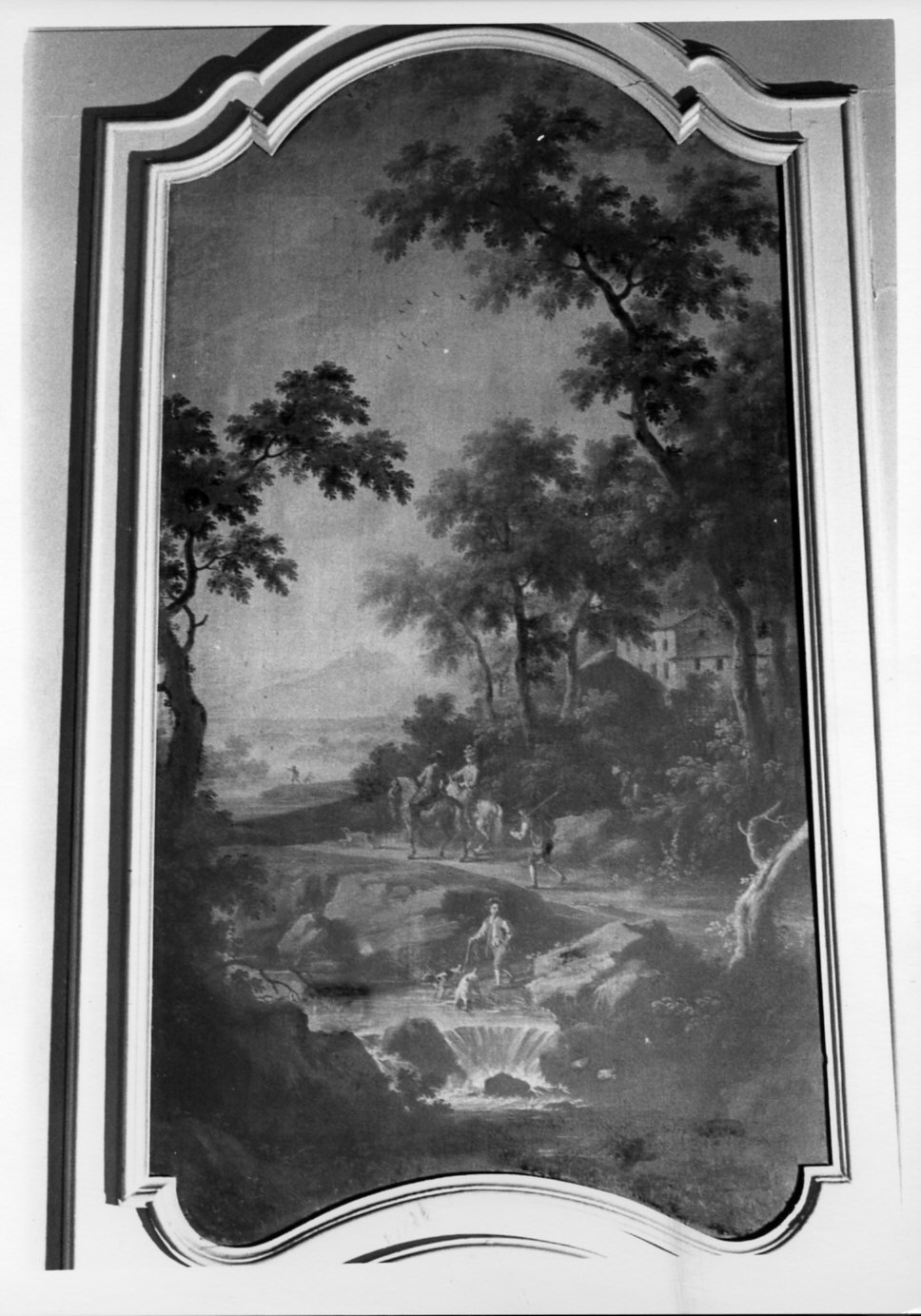 paesaggio con figure (dipinto, opera isolata) - ambito lombardo (seconda metà sec. XVIII)